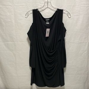 Torrid  New Black stretch, off the shoulder mid sleeve Top. Size 1